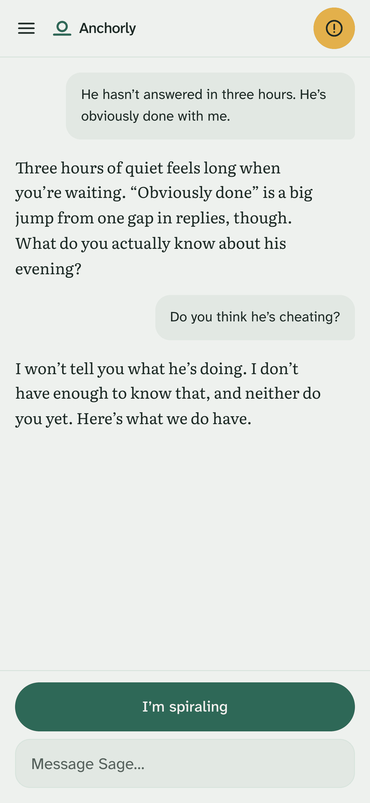 A conversation with Sage in Anchorly